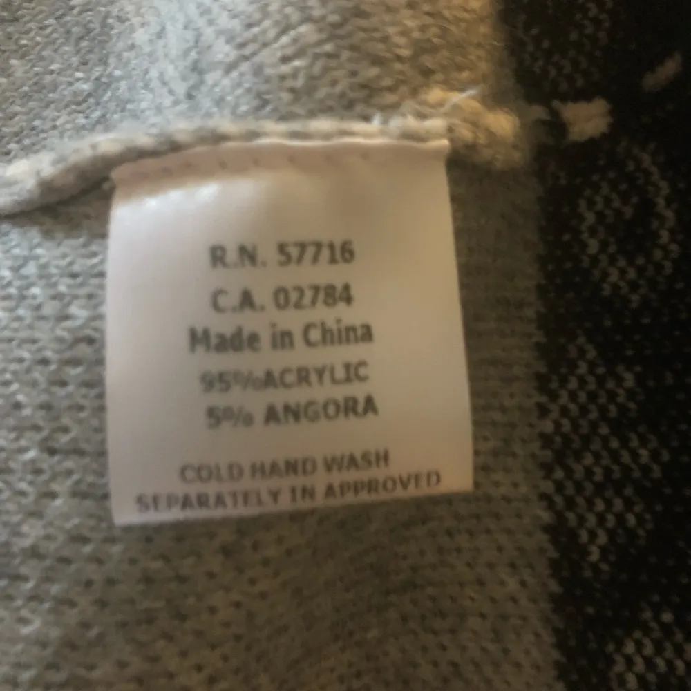 Papillon Angora Blend Damask Print Soft Sweater Dress S 3/4 Sleeve Cozy Winter - Image 7