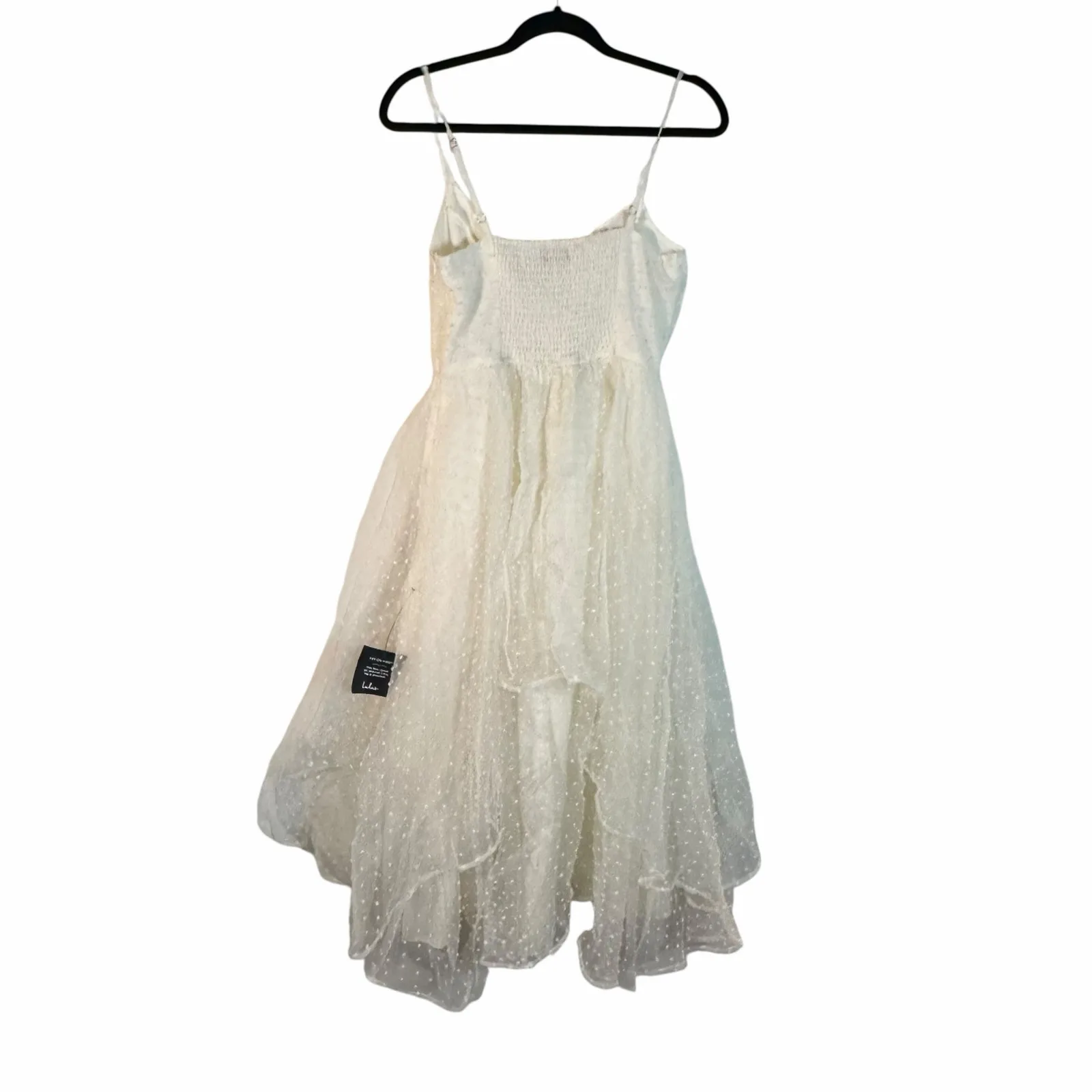 NWT Lulus Favorite Event Ivory Swiss Dot Pleated Tiered Midi Dress - Image 5