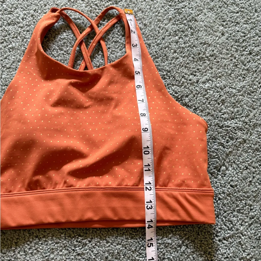 Allfenix Sports Bra Size L Orange Stars Activewear Athletic Athleisure Size L - Image 3