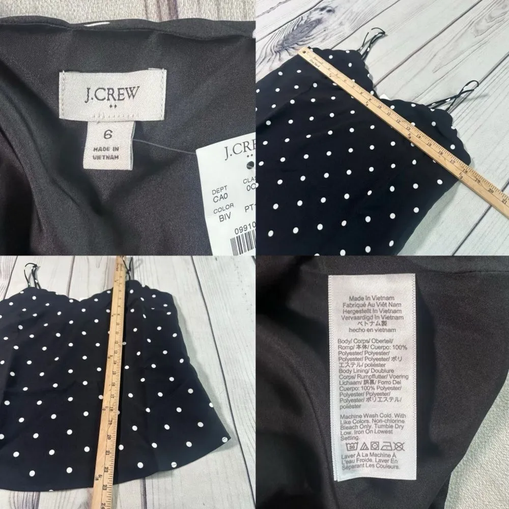 NWT J. Crew Women’s Size 6 Polka Dot Cami Top Romantic Feminine French Classic - Image 3