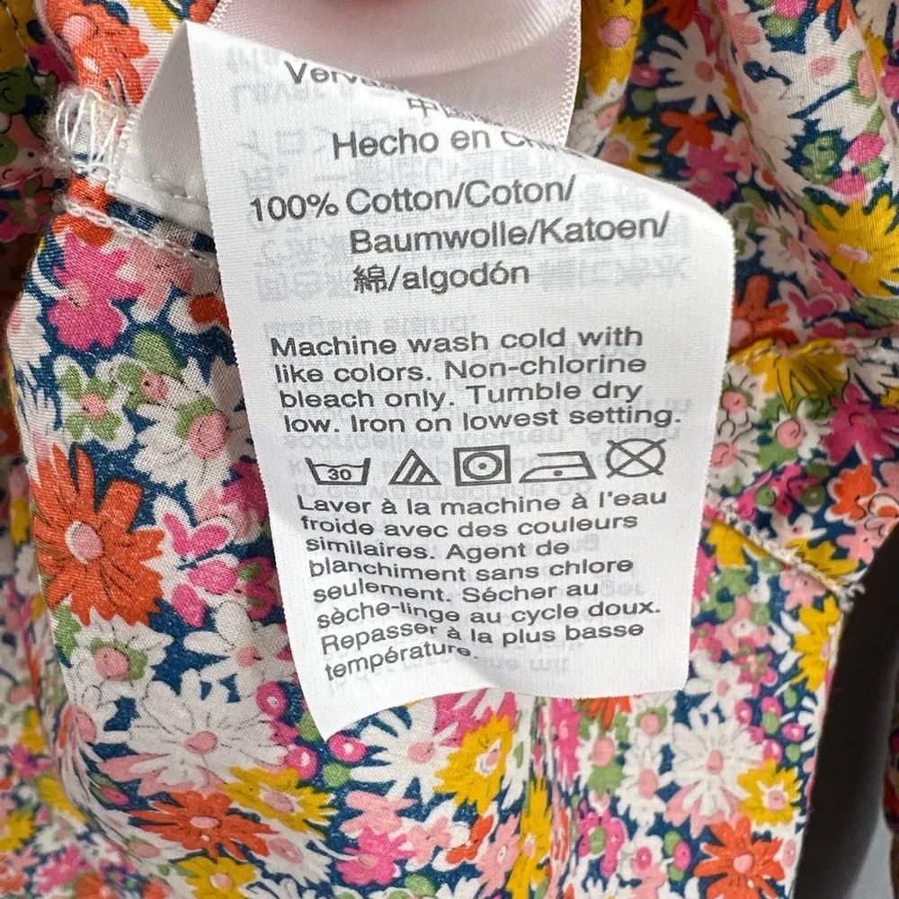 J.Crew Blouse Liberty Fabric Floral Ruffled Collar Button Up Long Sleeve XXS - Image 5