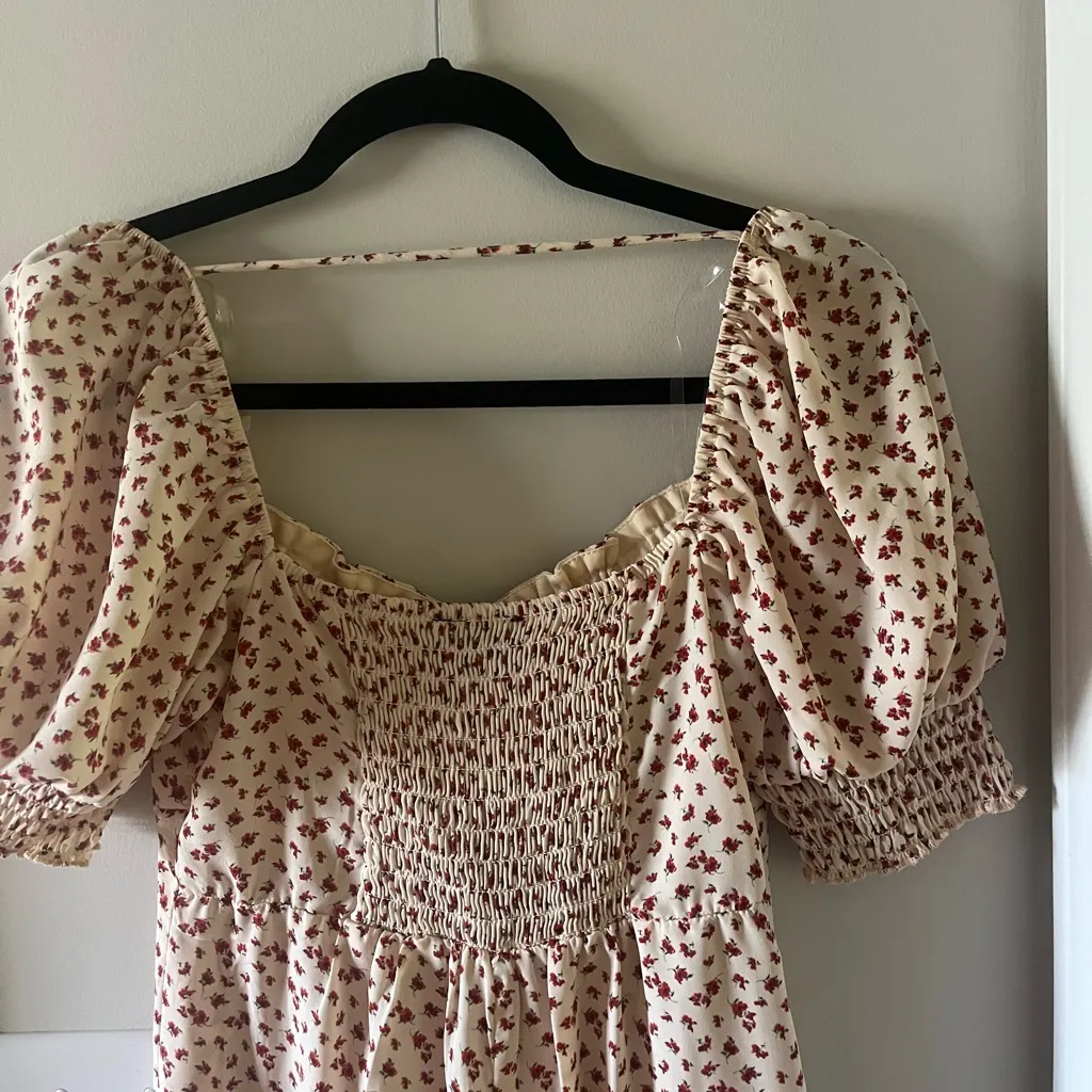 Trixxi Cream and Red Floral Mini Dress - Image 9