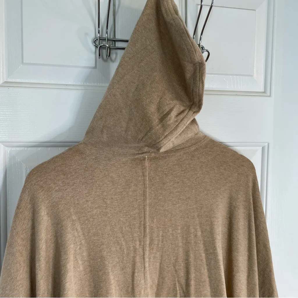 Chico's Camel Hooded Cashmere Blend Ruana Poncho Sweater - One Size - Image 6