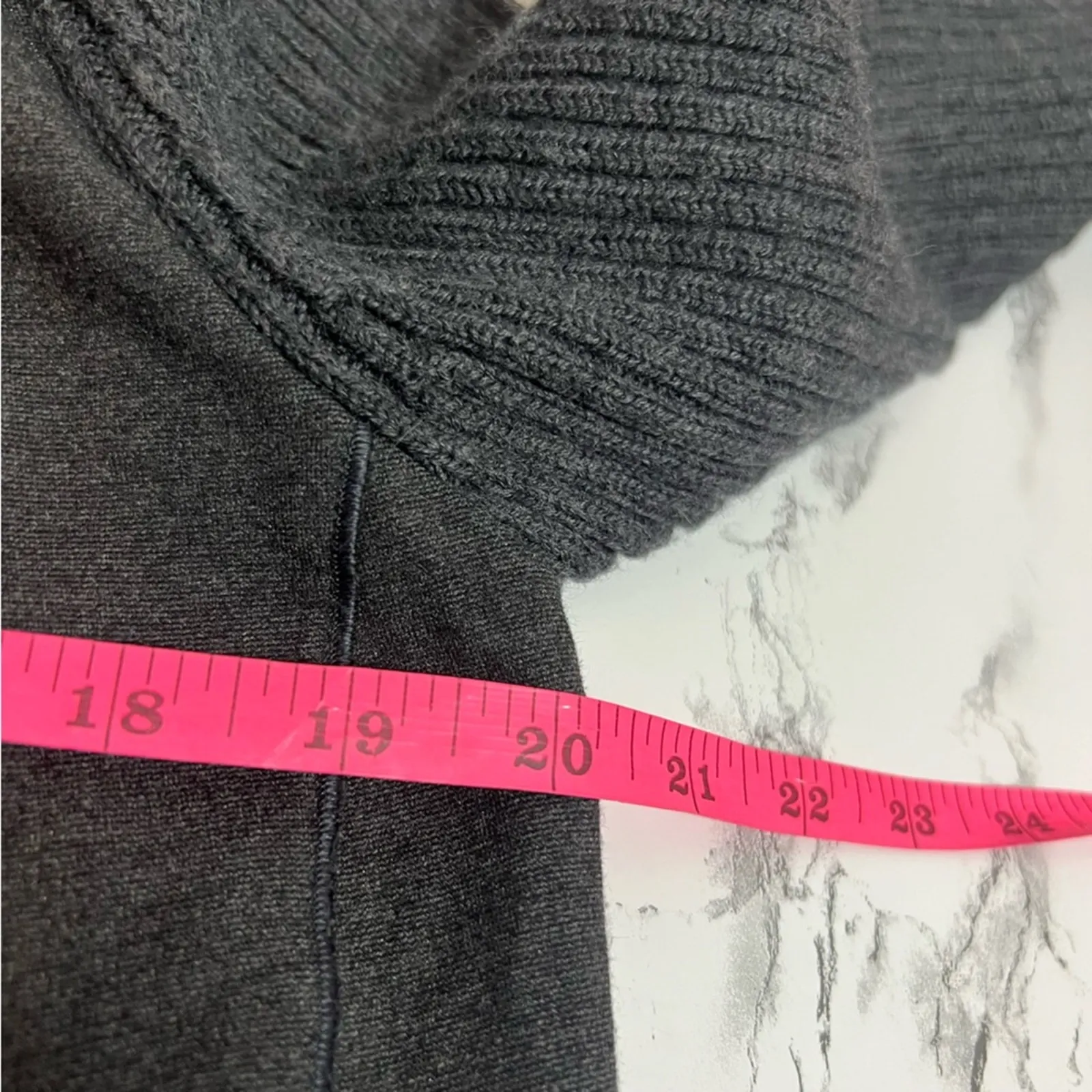 Lafayette 148 knit long cardigan gray ponte body knit sleeve Sz M Size M - Image 5