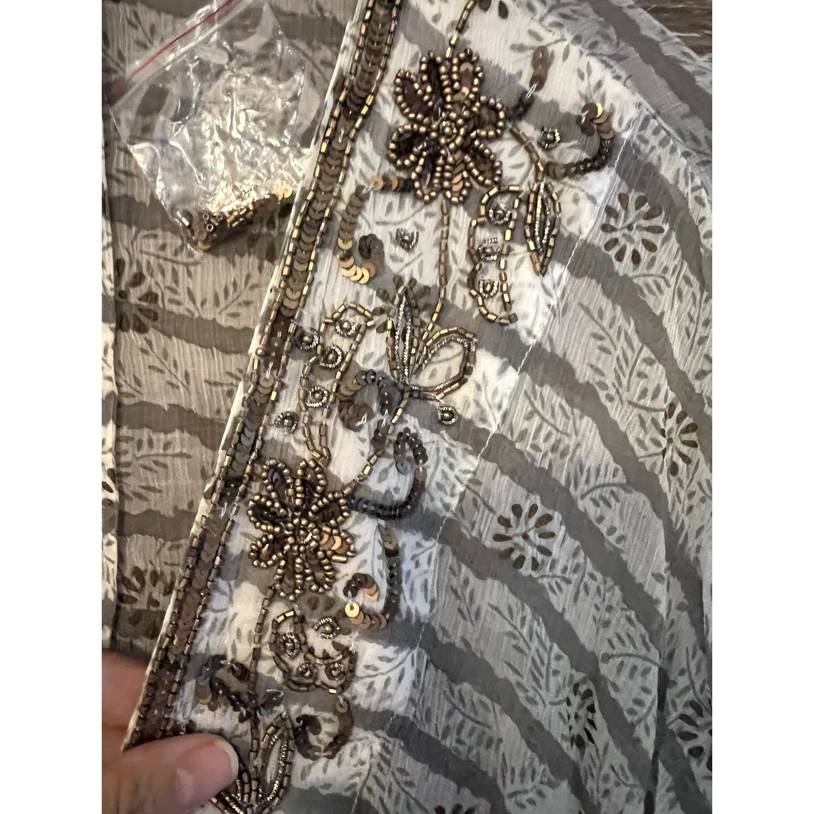 Soft Surroundings cape Women One size Kimono NEW Embroidered Made in India - Image 4