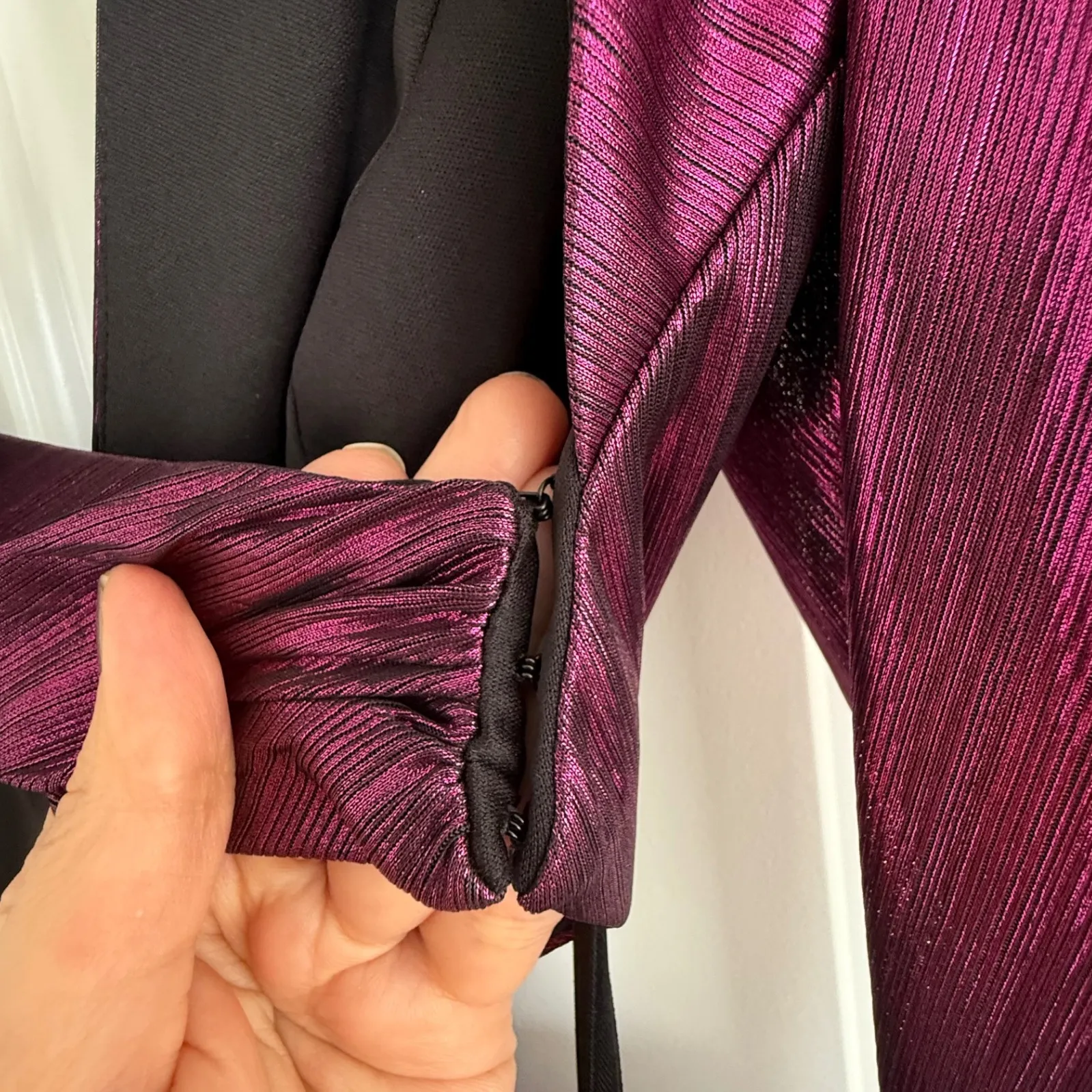 Ieena for Mac Duggal Cutout Metallic Gown - Image 8