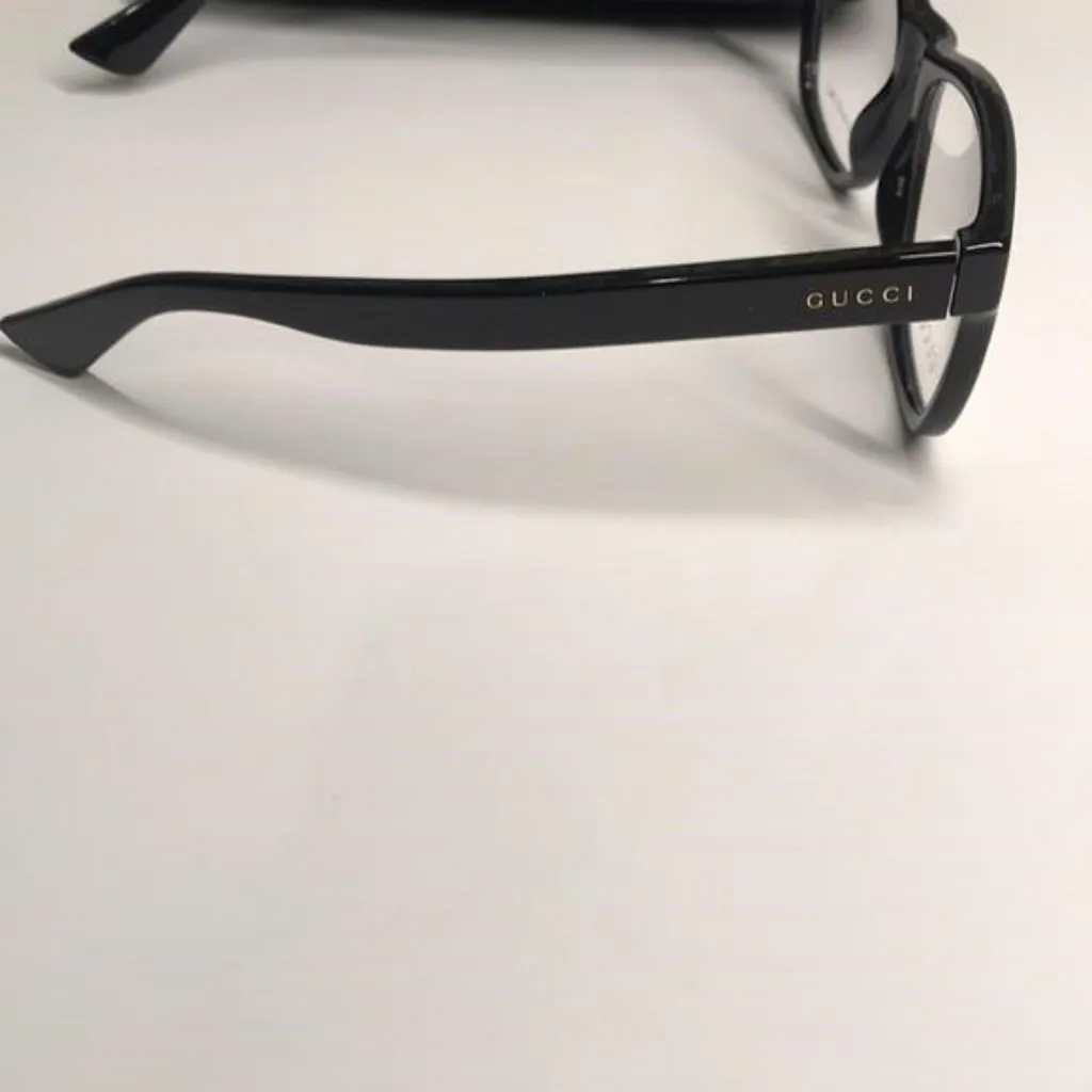 Luxury New Authentic Gucci GG1344O 005 Black Square Eyeglasses - Image 6