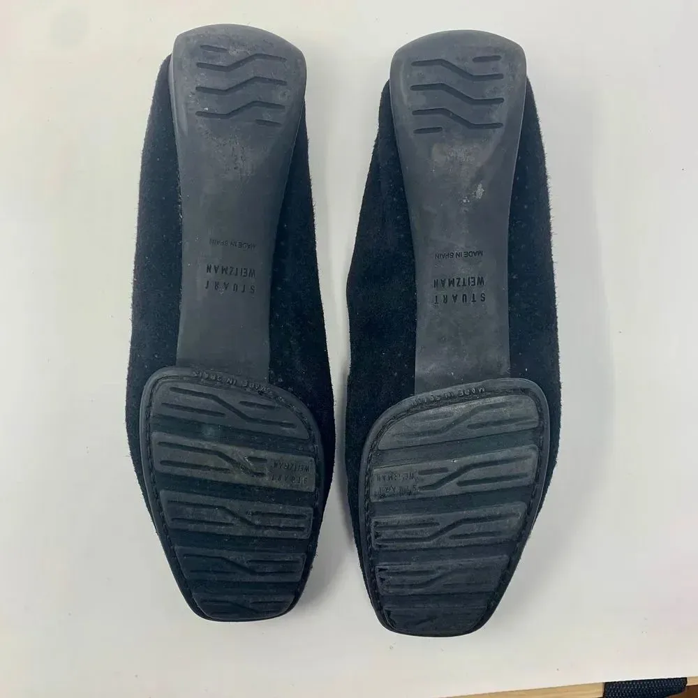 Stuart Weitzman Black Suede Perforated‎ Loafers - Image 10