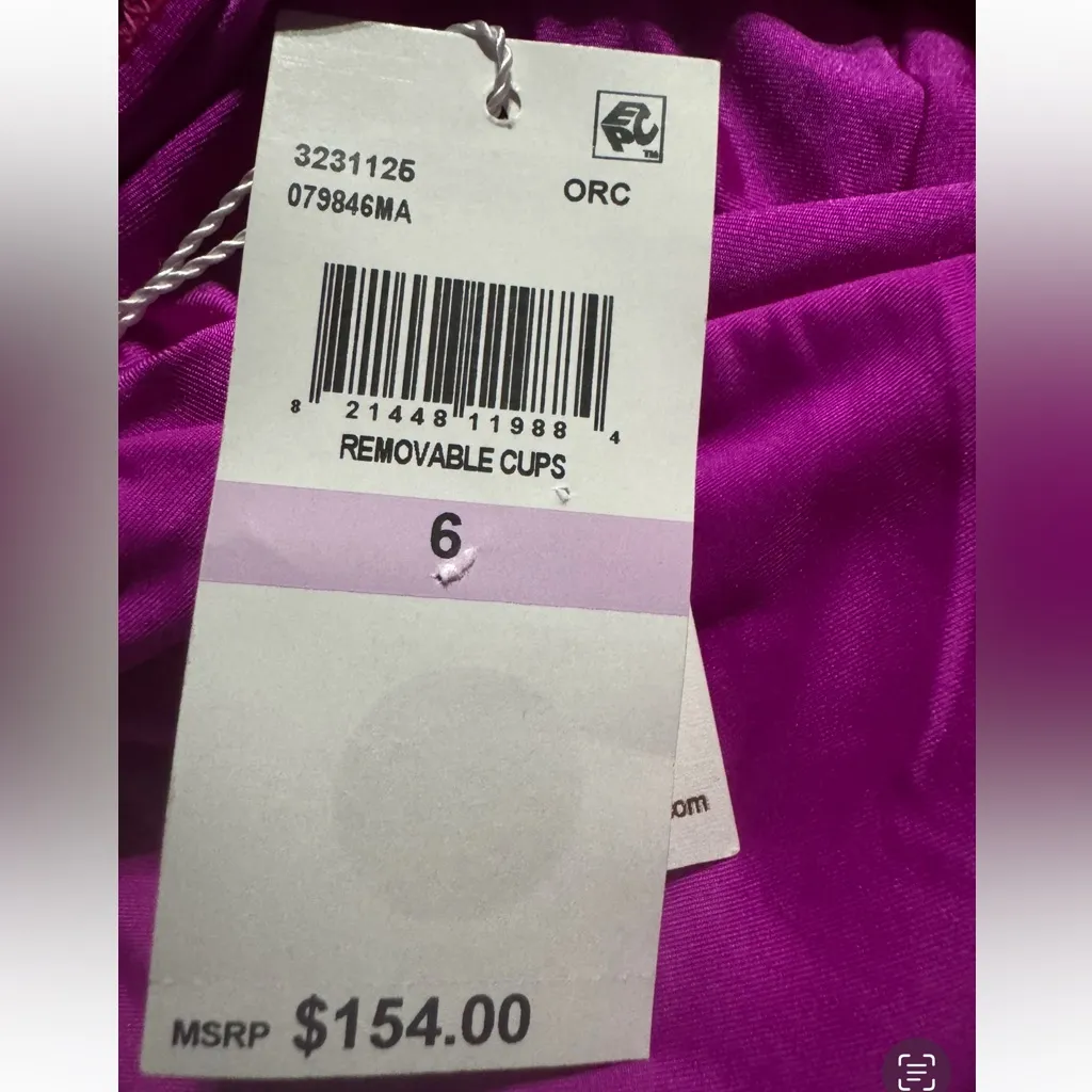 NWT TRINA TURK ATLAS RUFFLE PLUNGE ONE PIECE in ORCHID Size 6 - Image 6