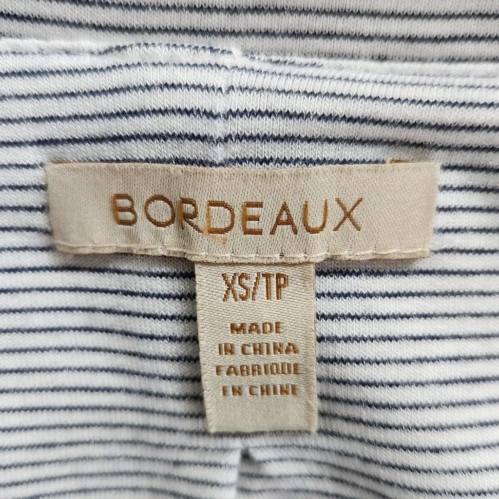 Bordeaux Stripe Knit Blazer Size XS Preppy Gray and White Knit Jacket - Image 7