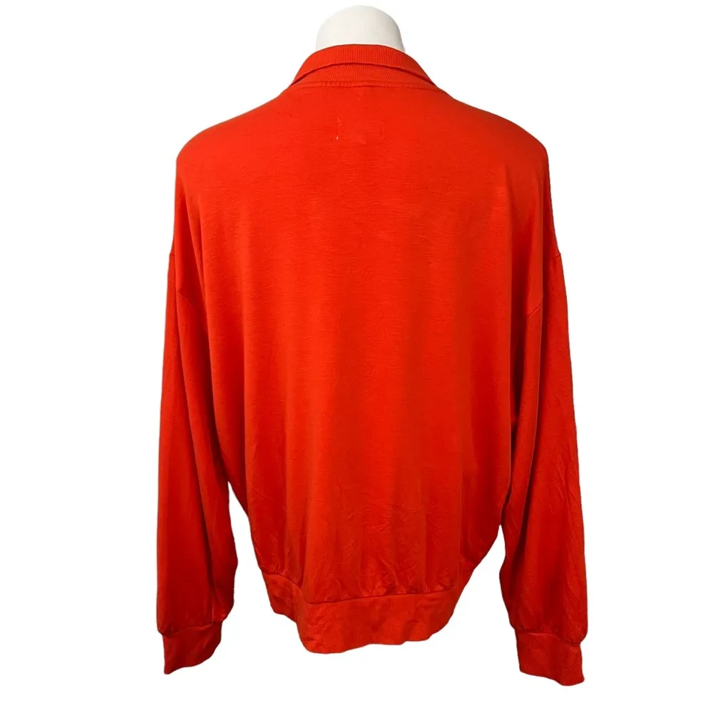 Lou & Grey Signature Soft Half Zip Pullover Sweatshirt Orange - Image 3