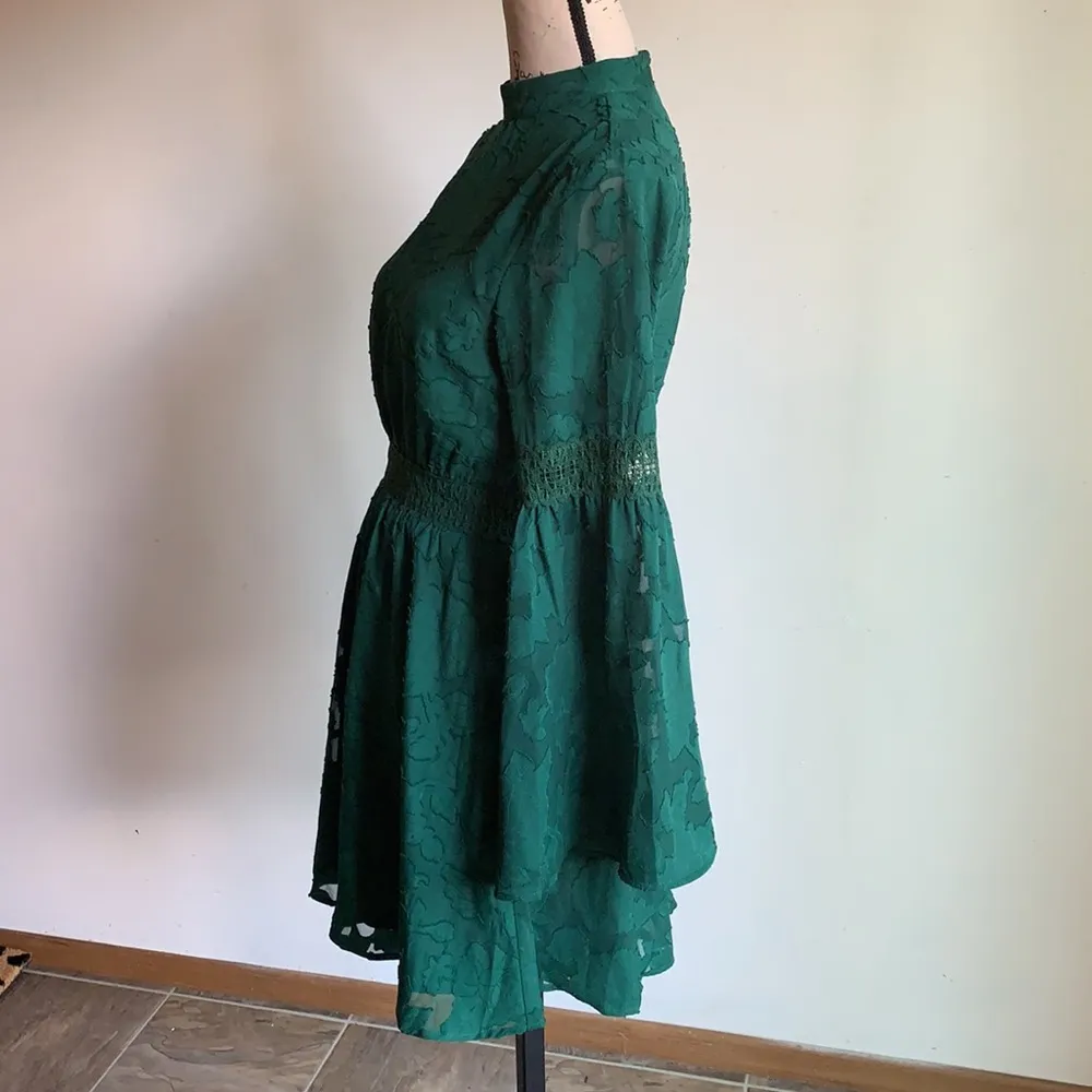 bell sleeve jade green dress - Image 6