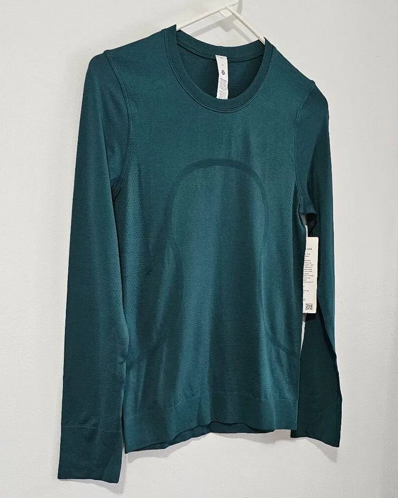 Lululemon Swiftly Relaxed Long-Sleeve Shirt Hip Length / Storm Teal / Size 2 - Image 4