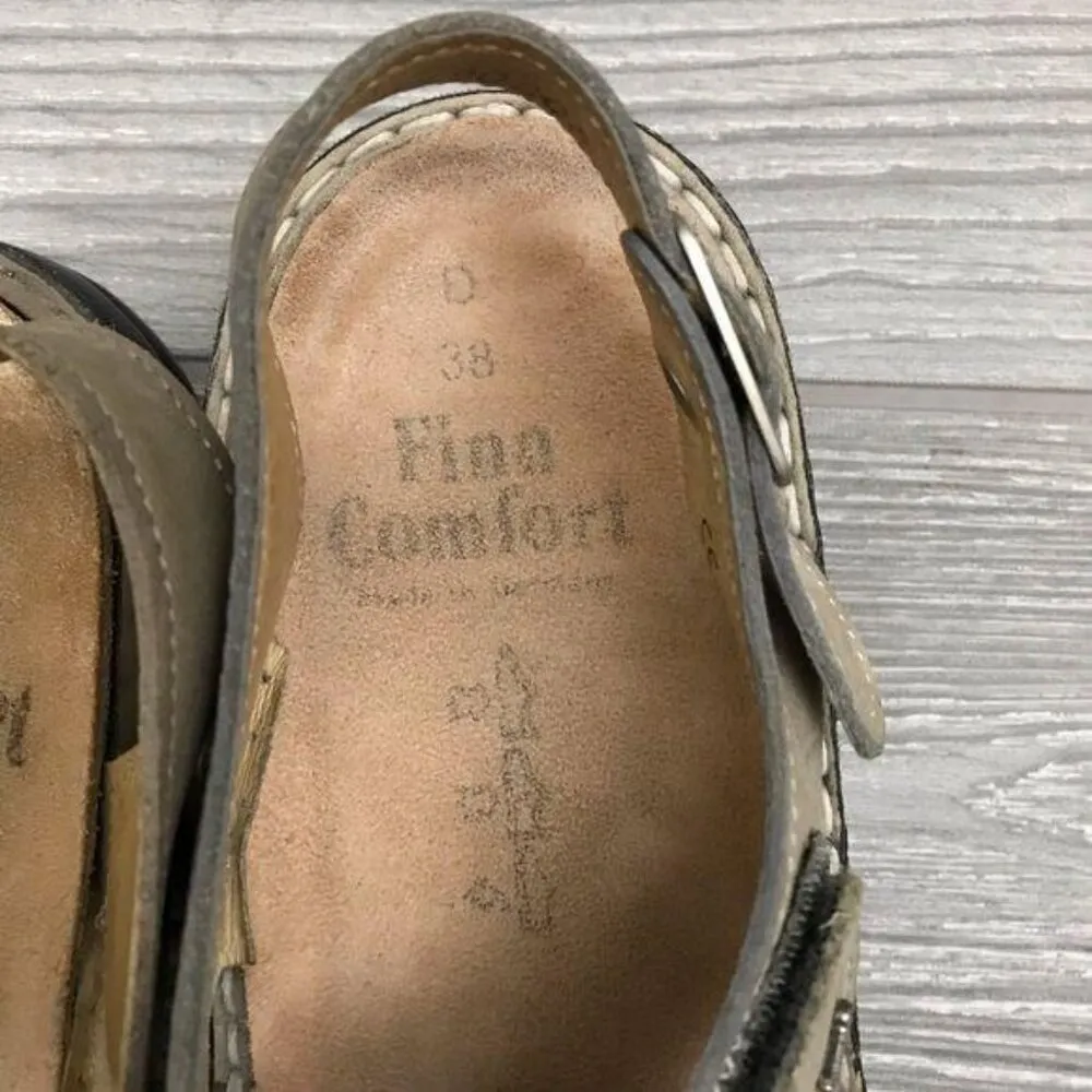 Finn comfort 38 d Sandals orthopedic comfortable slip on shoes flats with sttrap Gray Size 8 - Image 4