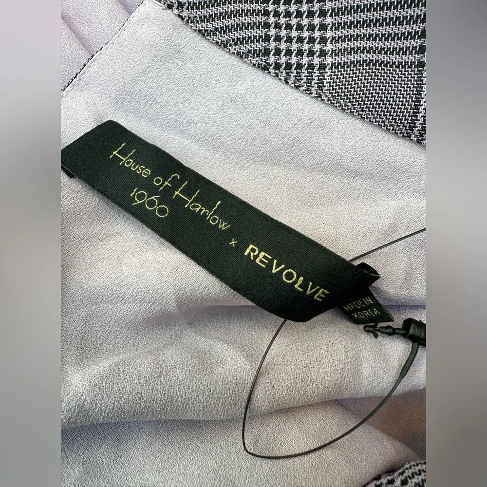 House Of Harlow 1960 x Revolve Purple Lilac Plaid Short Sleeve Dress Size S NWT - Image 8