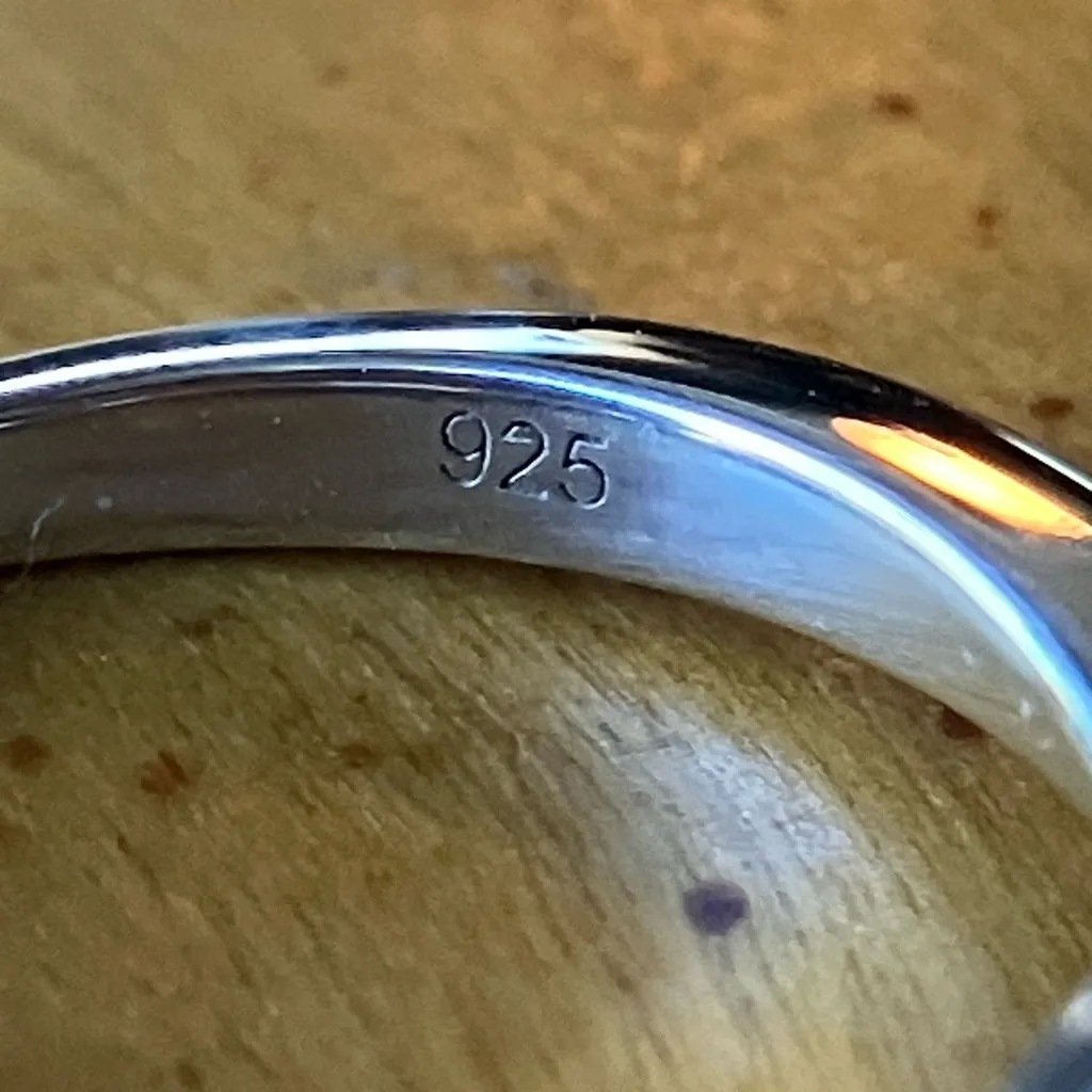 Genuine Moissanite Sterling Silver Ring Size 5 - Image 6