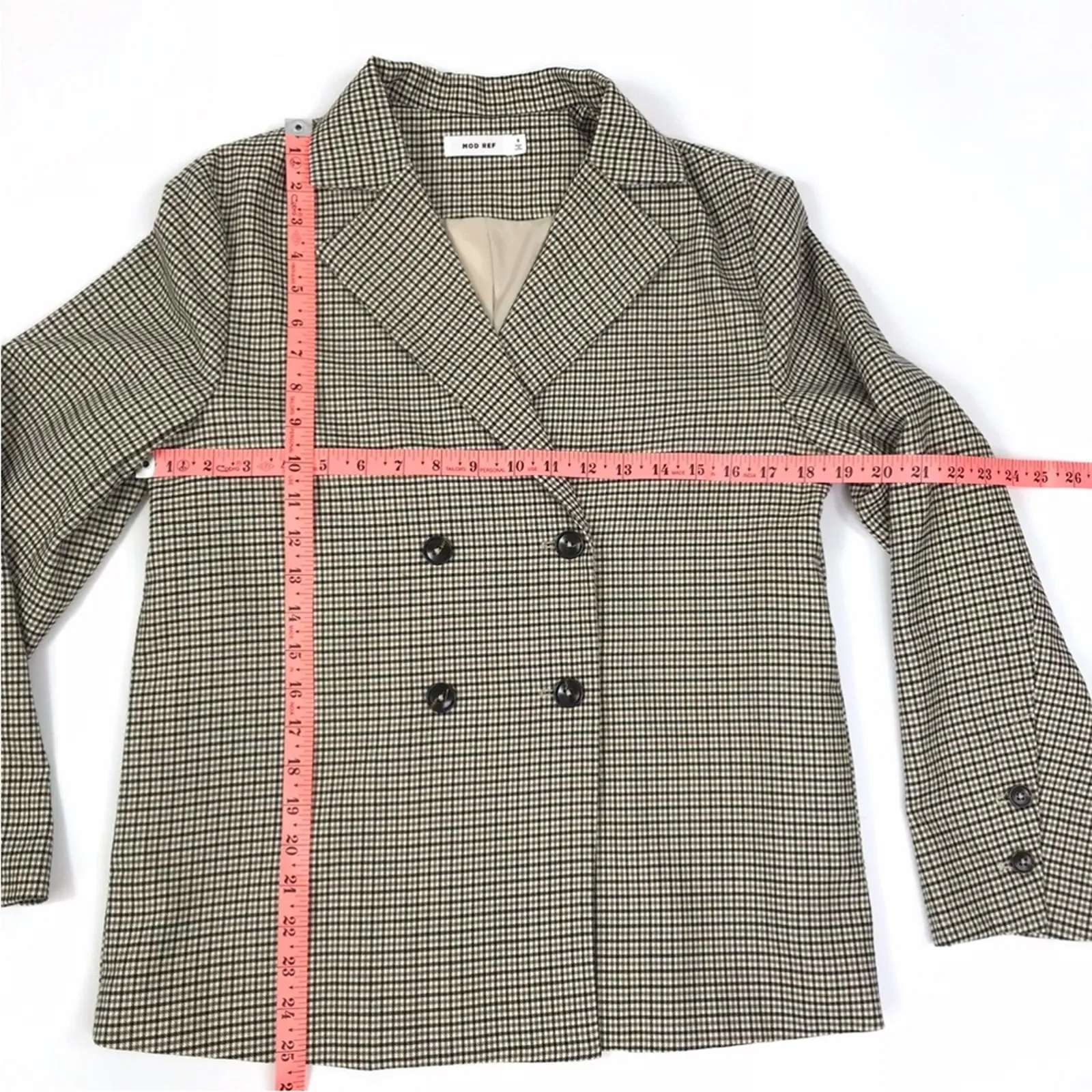 Mod Ref  Plaid Blazer Women S Brown Oversize Business Classic Office Timeless - Image 7