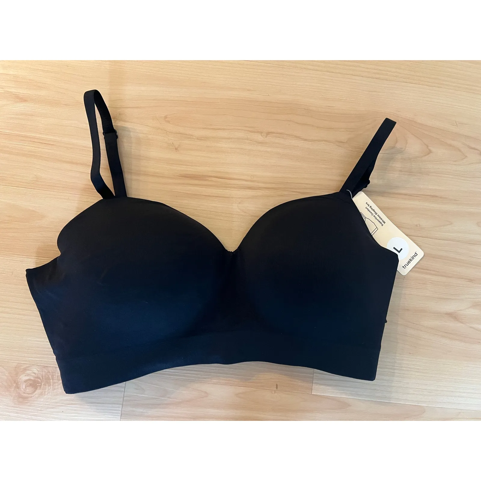 Truekind Supportive Comfort Wireless Shaping Bra Black Size L - Image 4