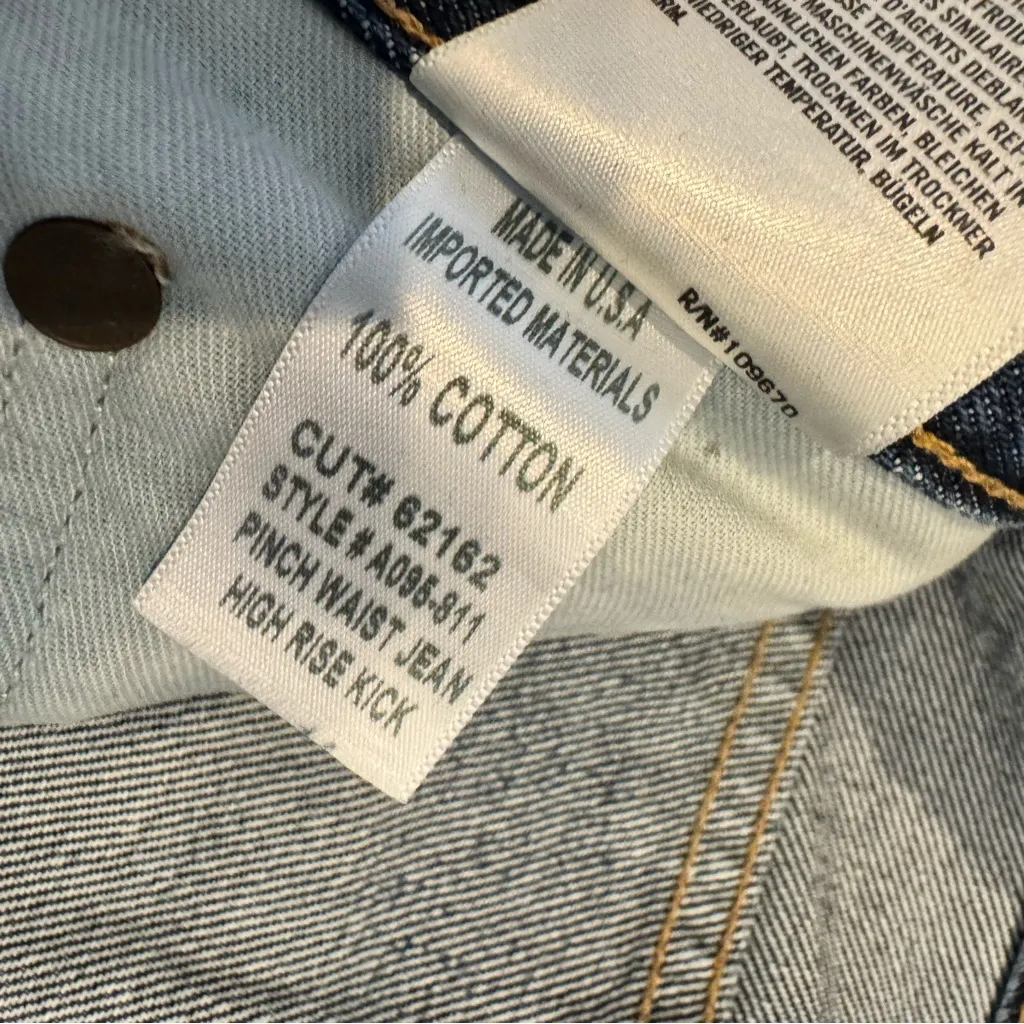 AGOLDE Fix Pinch Waist High Rise Kick Blue Denim Jeans | Size 26 - Image 8