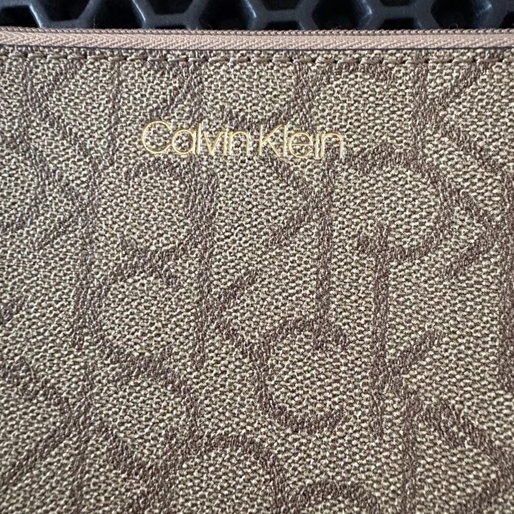 Calvin Klein  Tan Monogram Pouch - Image 3