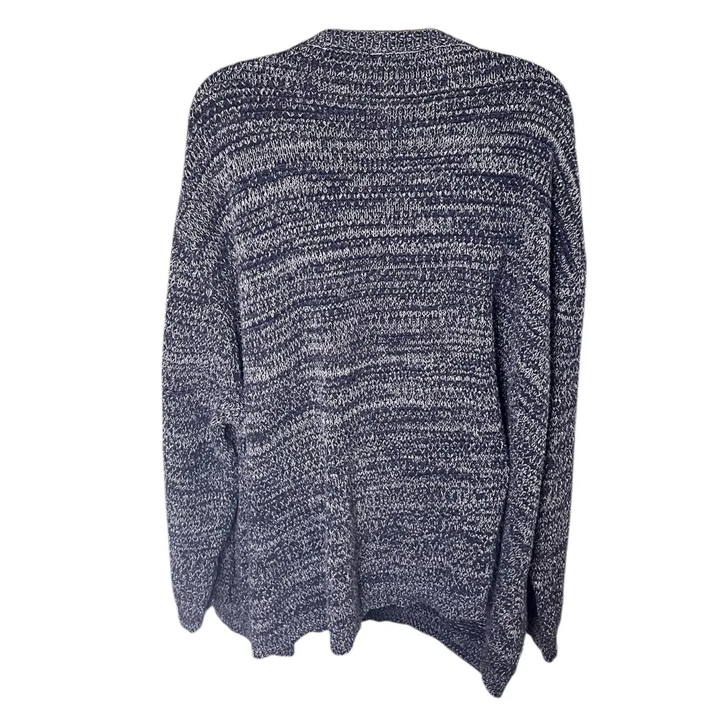 Woman Within Space Dye Knit Pullover Sweater Blue White Marled Plus Size 5X - Image 2