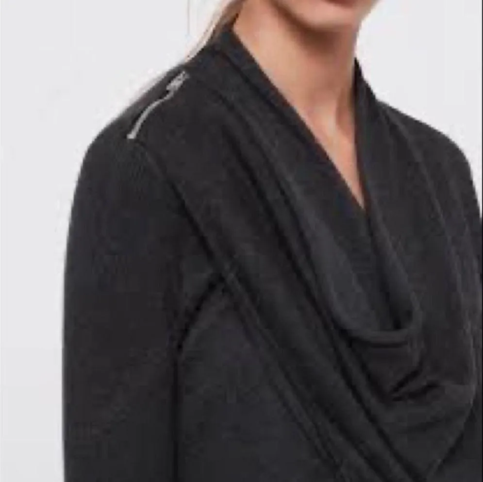 All Saints Drina Draped 100% Wool Knit Asymmetrical Zip Cardigan Sweater Size 0 - Image 15