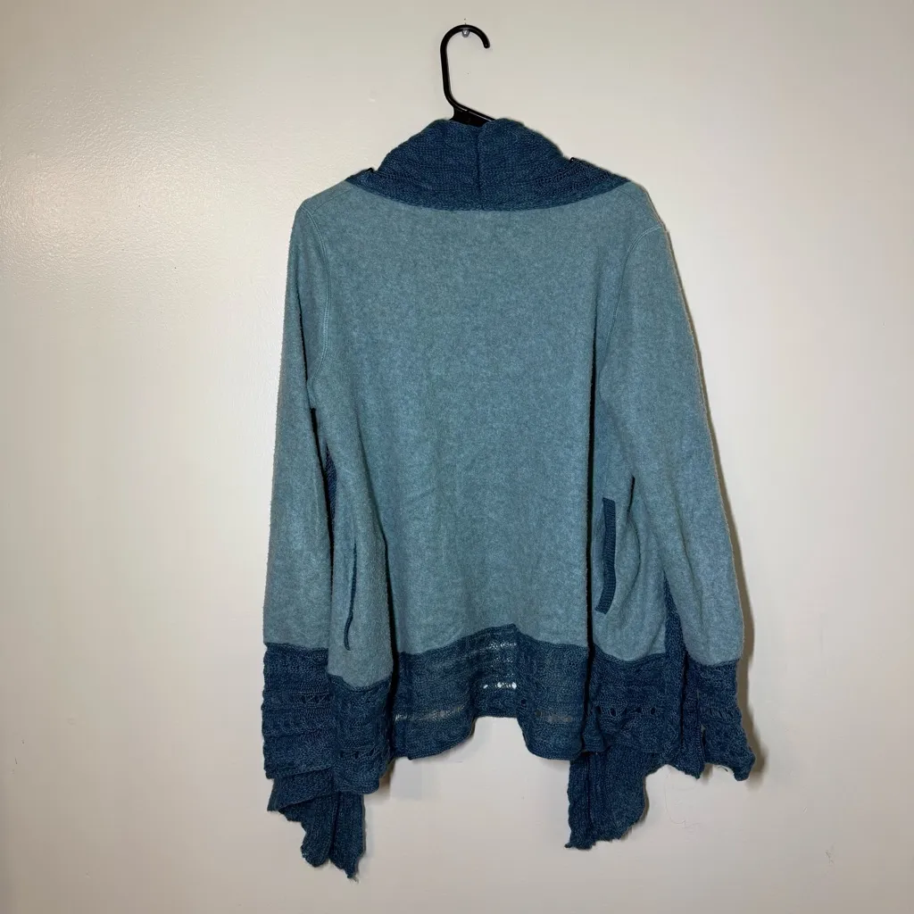 Knitted & Knotted by Anthropologie Blue Knit Open Cardigan Size L - Image 2