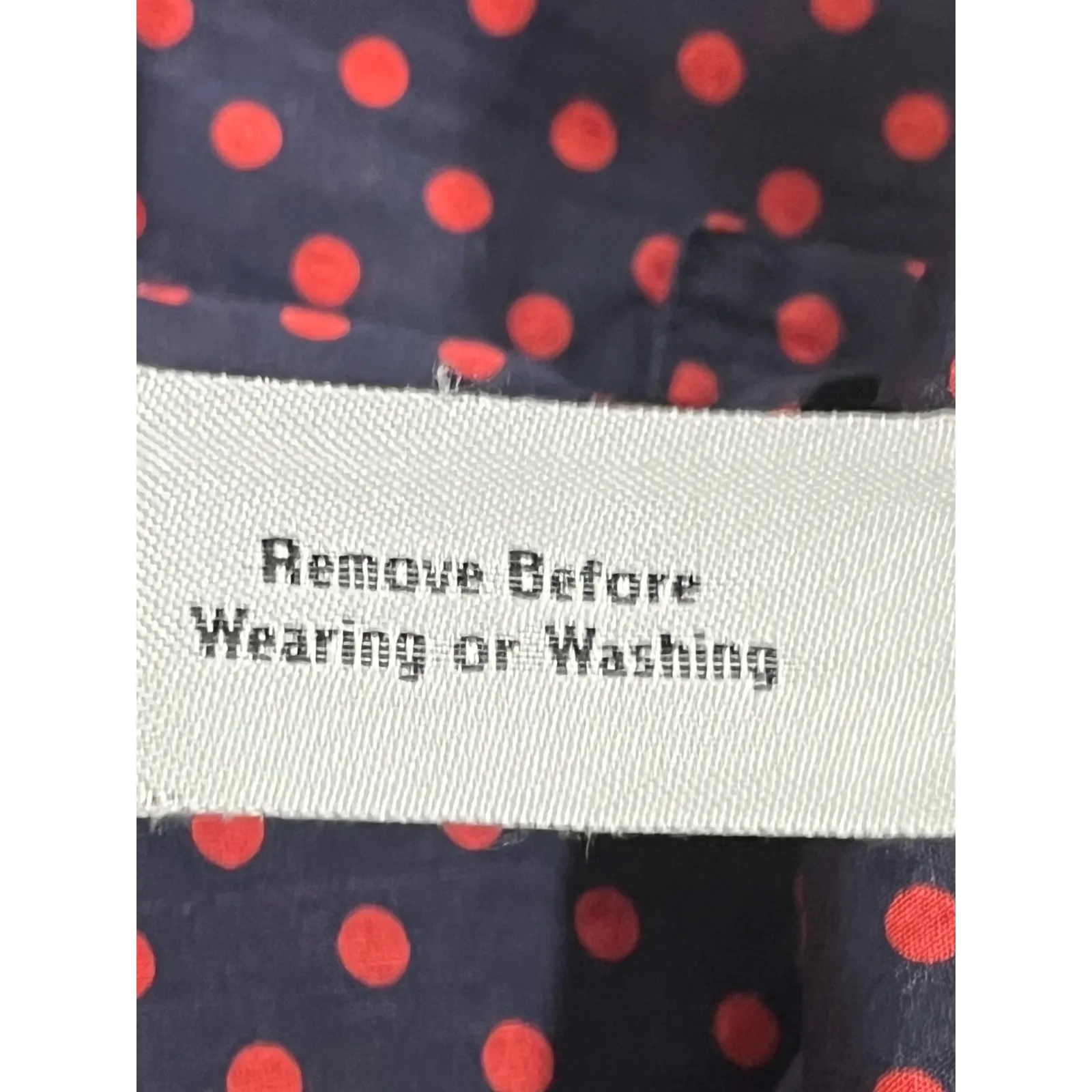 J Crew Women Polka Dot Silk Blend Button Up Long Sleeve Shirt Navy/Pink Size 8 - Image 10