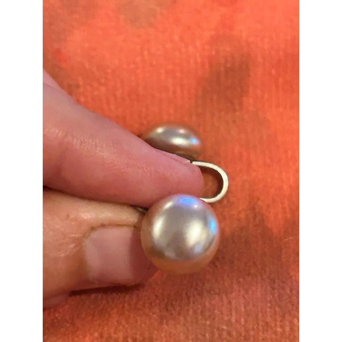 Lot D028 earrings old fashion screw on no hole 925 sterling silver - Image 2