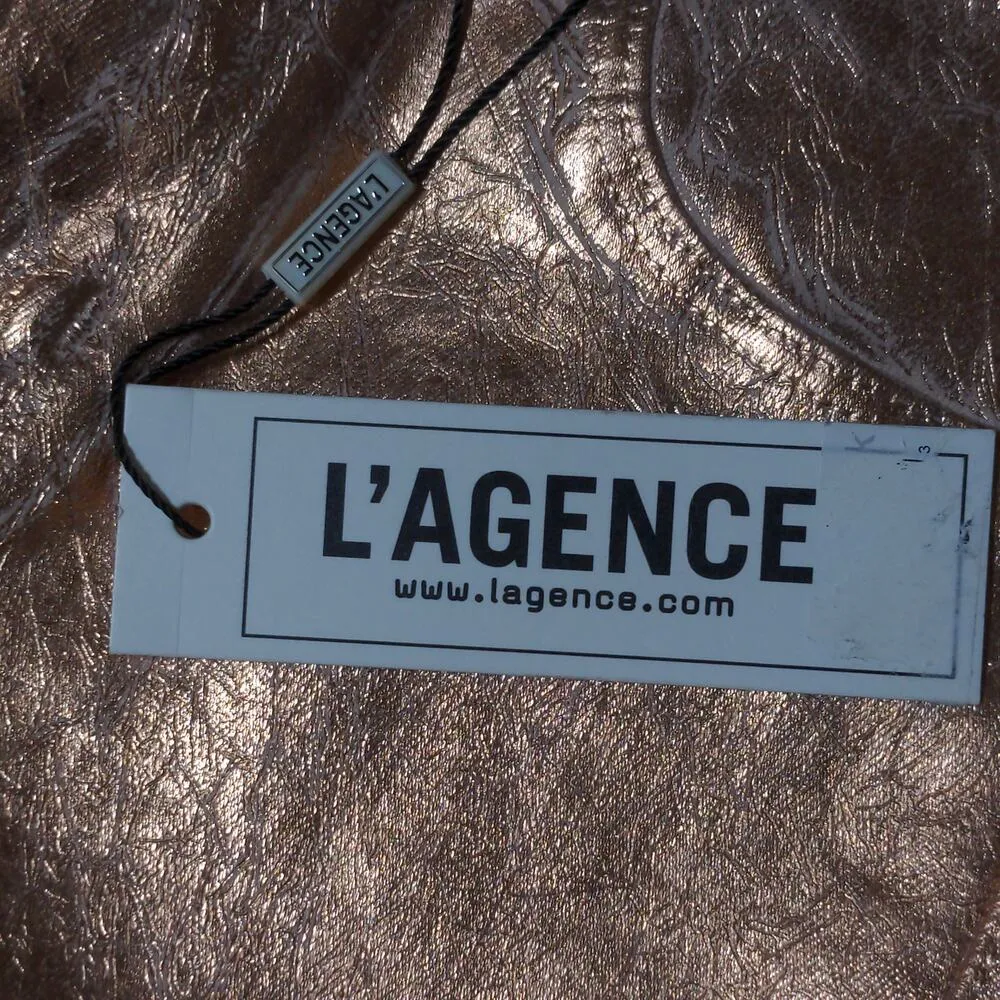 L'AGENCE Margot High Rise Skinny in Petal & Light Rose Gold Foil - Size 23 - NWT - Image 9