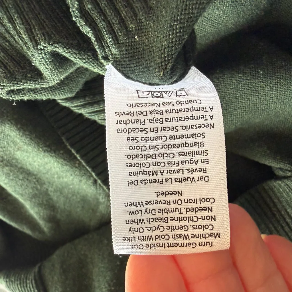 Women's unbranded deep green long sleeve button down crewneck sweater S 4 - Image 8