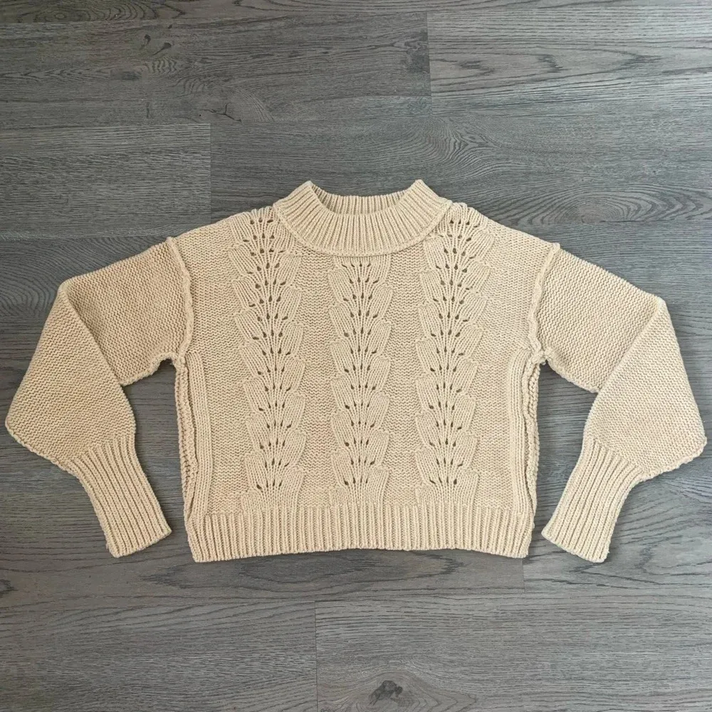 Free‎ People Bell Song Knit Sweater - Size S - Sandcastle - NWT - Image 5