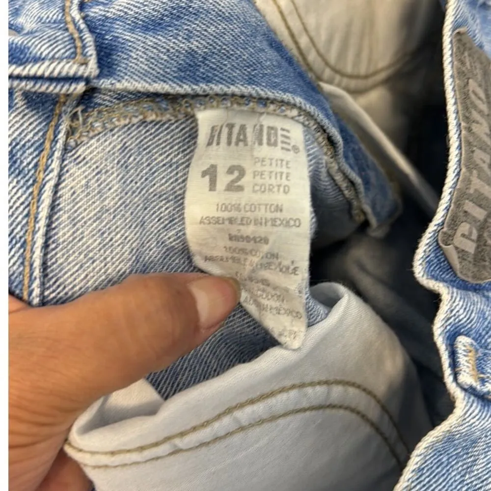 Vintage Gitano mom high waisted tapered leg light wash casual size 12 petite - Image 8
