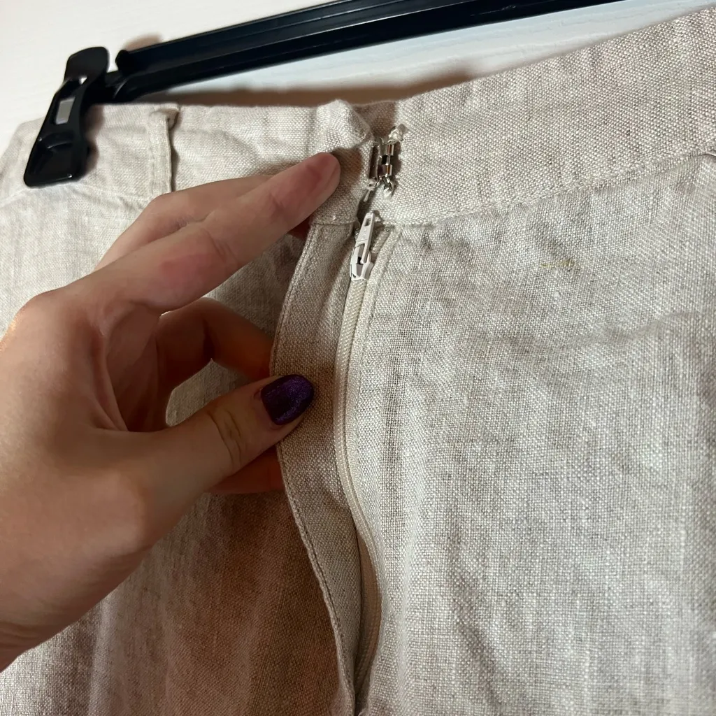 Reformation Gia Linen Tan Midi Skirt Minimalist Capsule Quiet Luxury Size 8 - Image 6