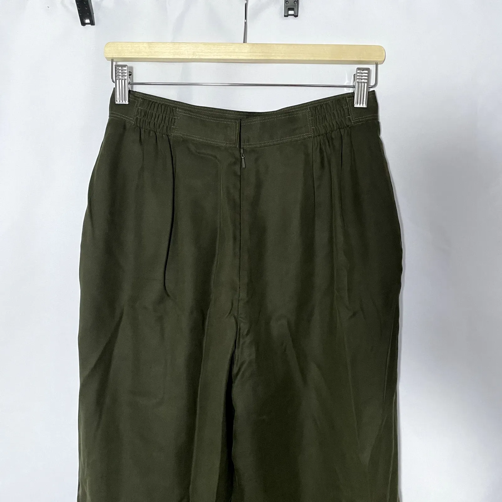 Dana Buchman 100% silk women's size 10 vintage straight leg pants back zip - Image 4