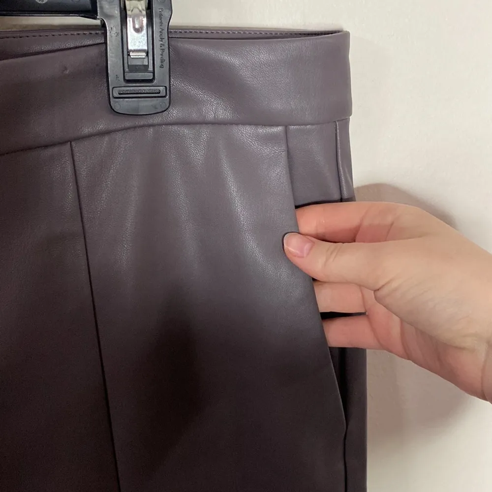 Ann Taylor New  Faux Leather High Waist Ankle Pant in Fresh Graphite size 14T - Image 8