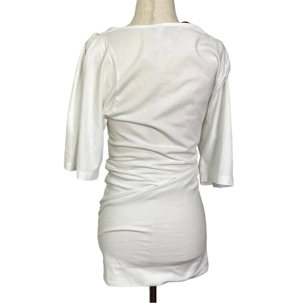 IRO Palmero White Slouchy Ruched Cowl Neck Mini Dress - Image 6