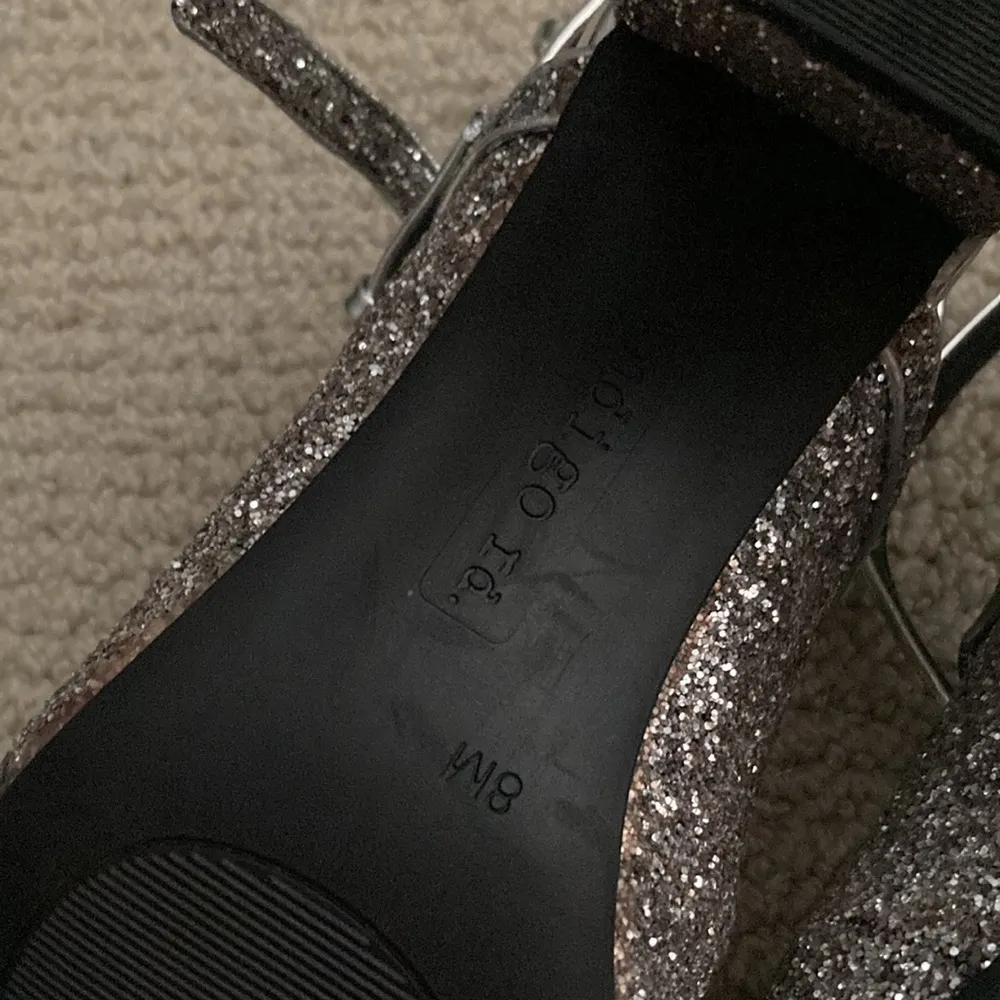 NEW J. Crew Indigo Rd Glitter Strappy Block Heel Sandals High Heels Size 8 NWOB - Image 7