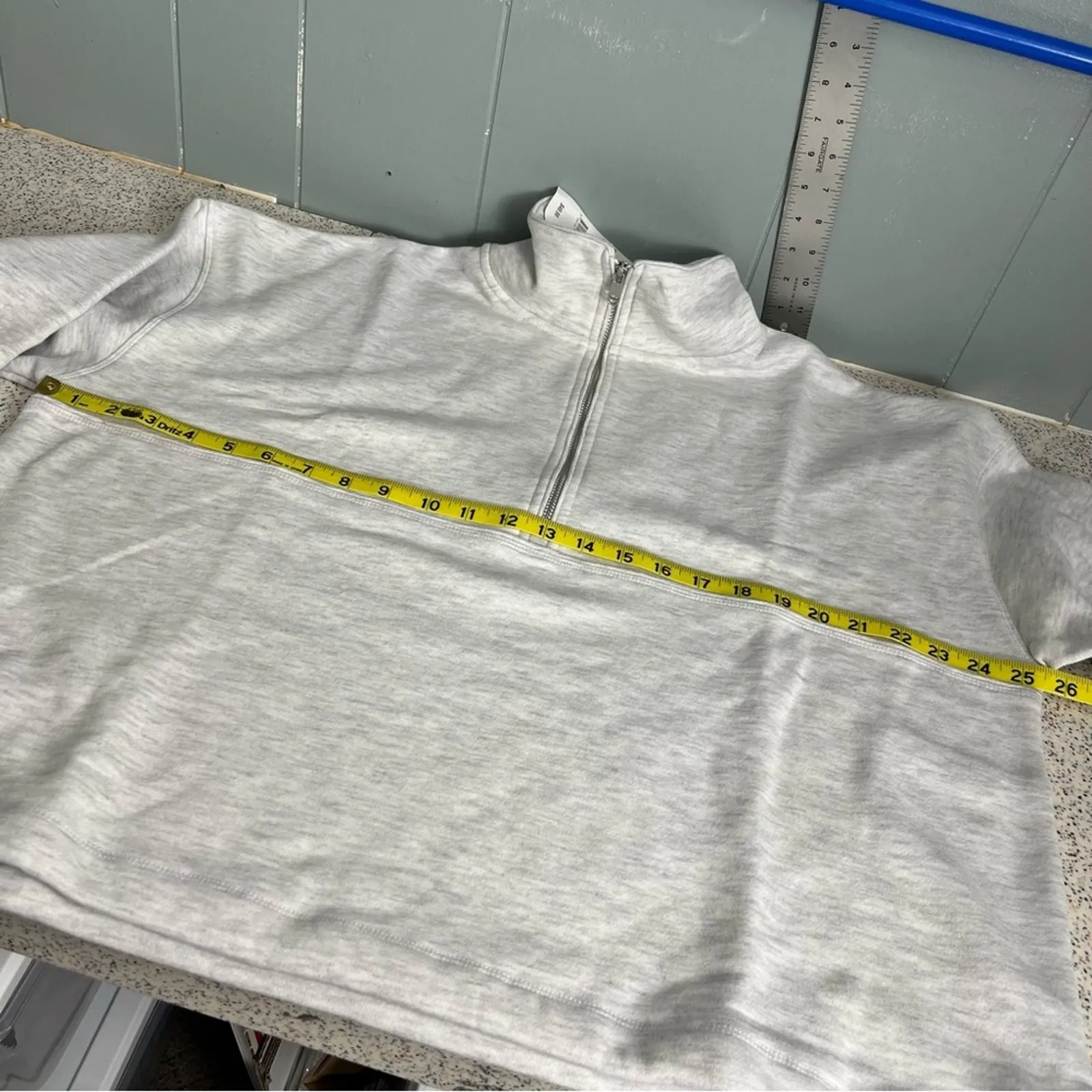 NWT Cotton On Plush Essential Half Zip Jumper Sweatshirt Pull Over Cloud Gray L - Image 7