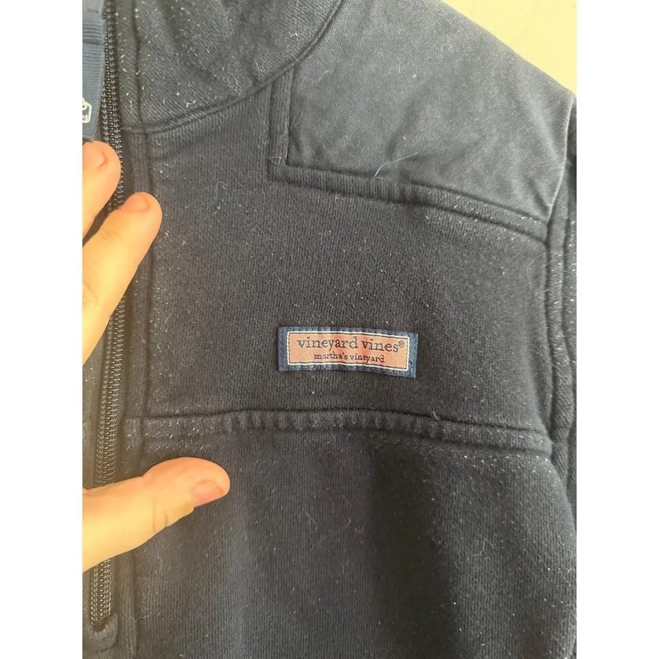 Vineyard Vines Womens Navy Blue Quarter Zip Sweatshirt Pullover Top Size S - Image 2