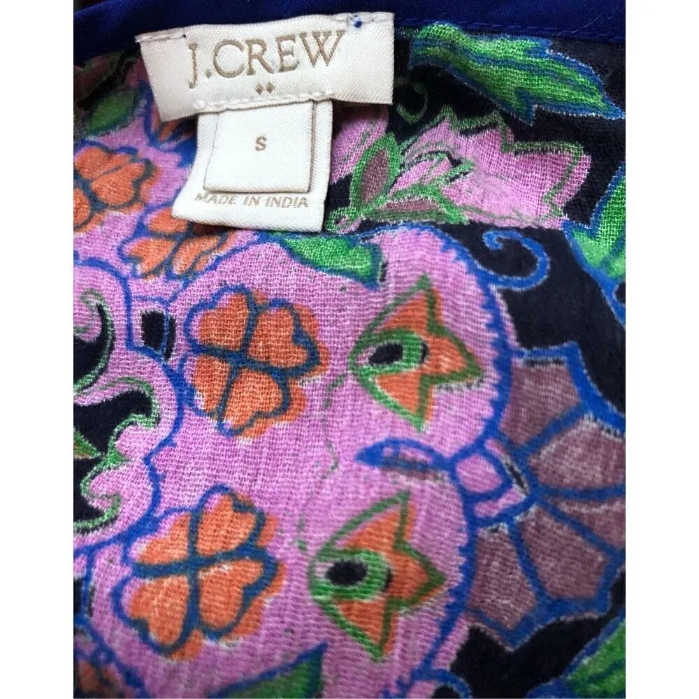 Gauzy J Crew Pink Medallion V Neck 3/4 Sleeve Gauze Cotton Tunic Swimsuit Cover Black - Image 7