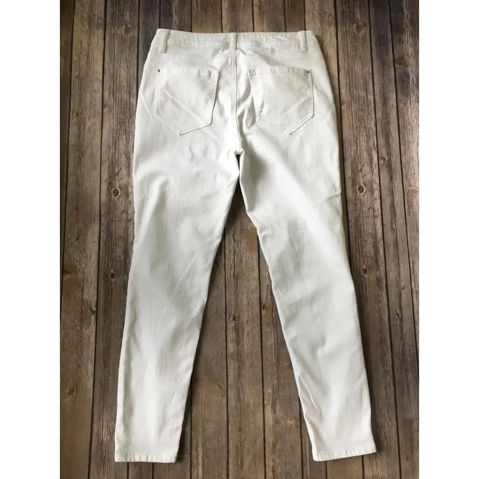 Kensie Ankle Skinny Jeans Womens 10 30 White Denim Beach Mid Rise 27" Inseam - Image 4