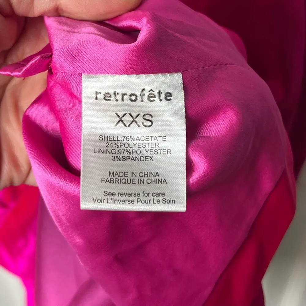 Retrofete Neon Pink Long Sleeve One Shoulder Cuff Elio Shirt Mini Dress XXS - Image 10