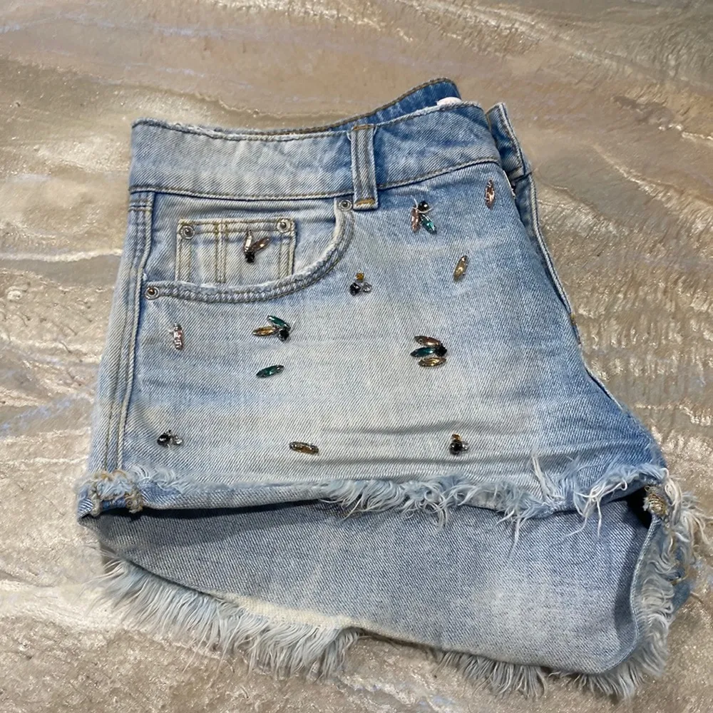 Zara Low Hip Blue Shorts - Image 15