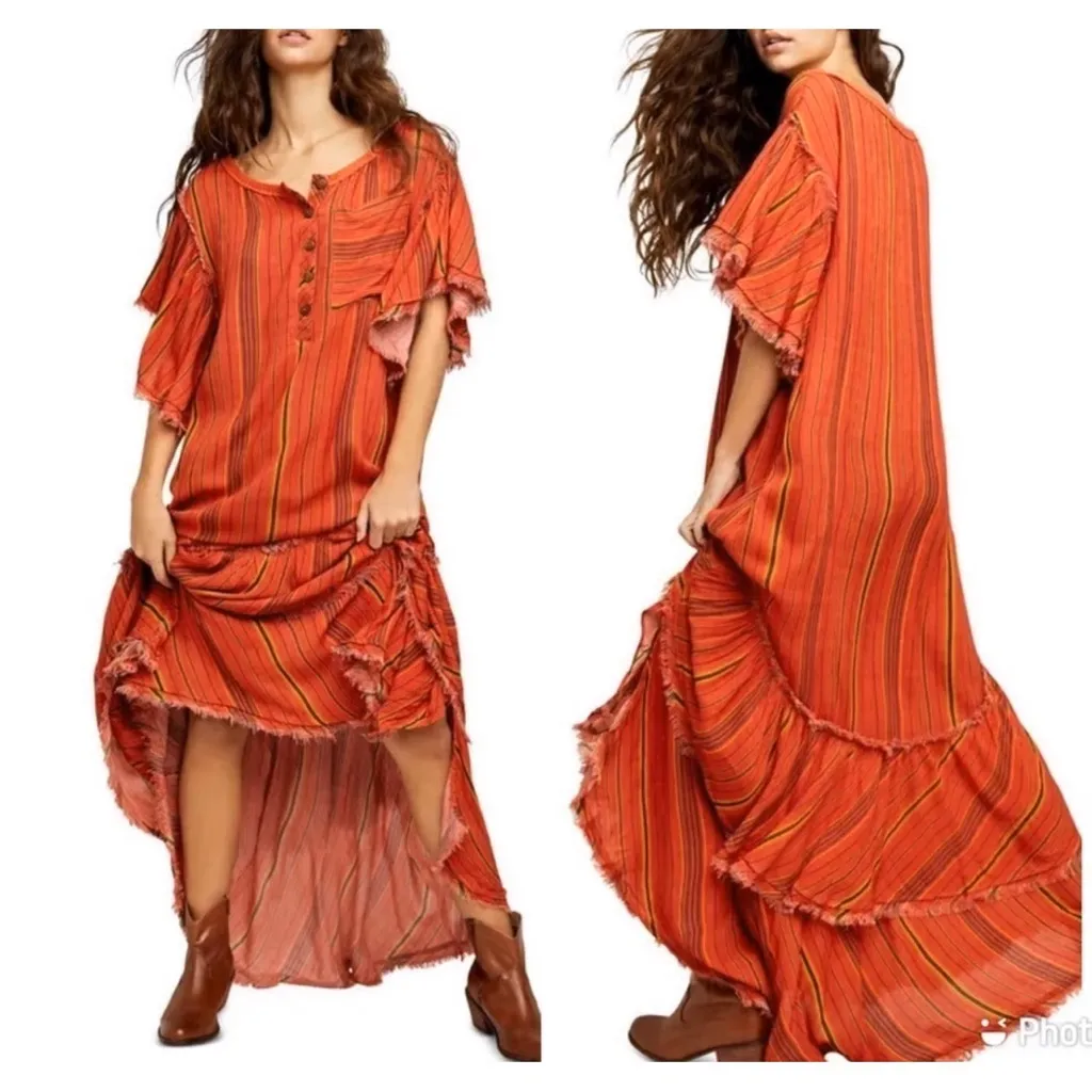 Free People Better Days Striped Maxi Dress size Medium - Image 2