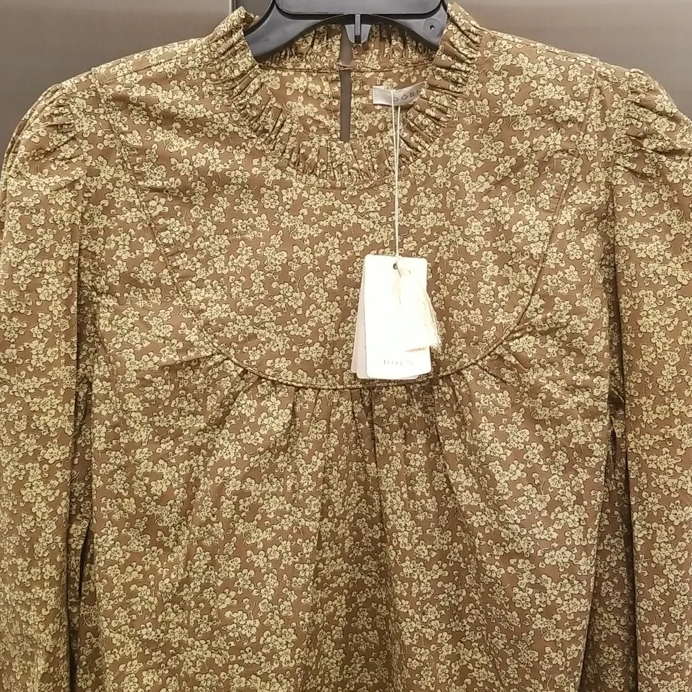 💕DOEN💕 Marabella Dress ~ Gold Winter Meadow Micro Floral Mini Prairie XL NWT - Image 11