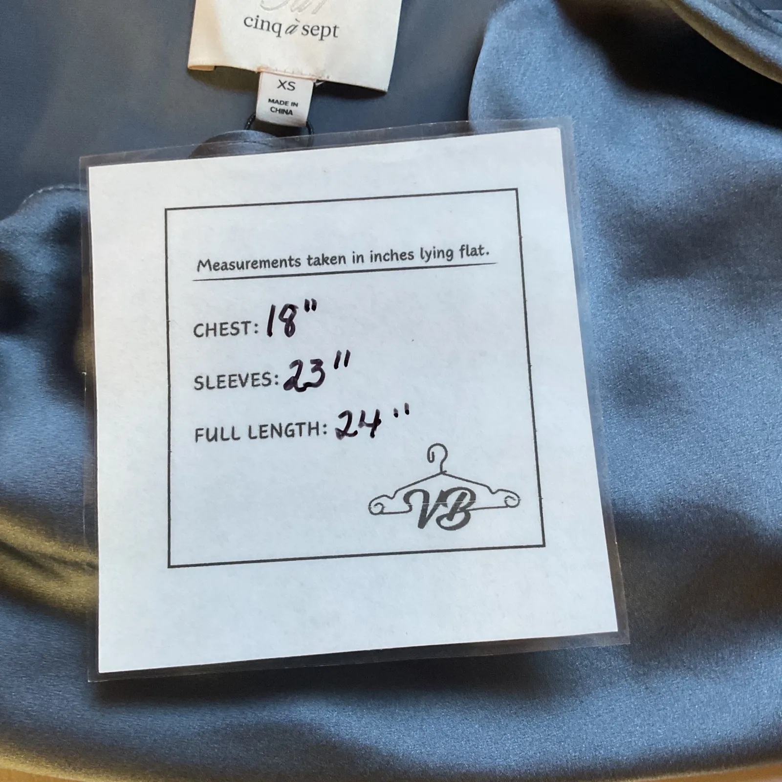 Cinq a sept Jordy Cowlneck 100% Silk Cowl Neck Long Sleeve Casual Blouse Size XS Blue - Image 8