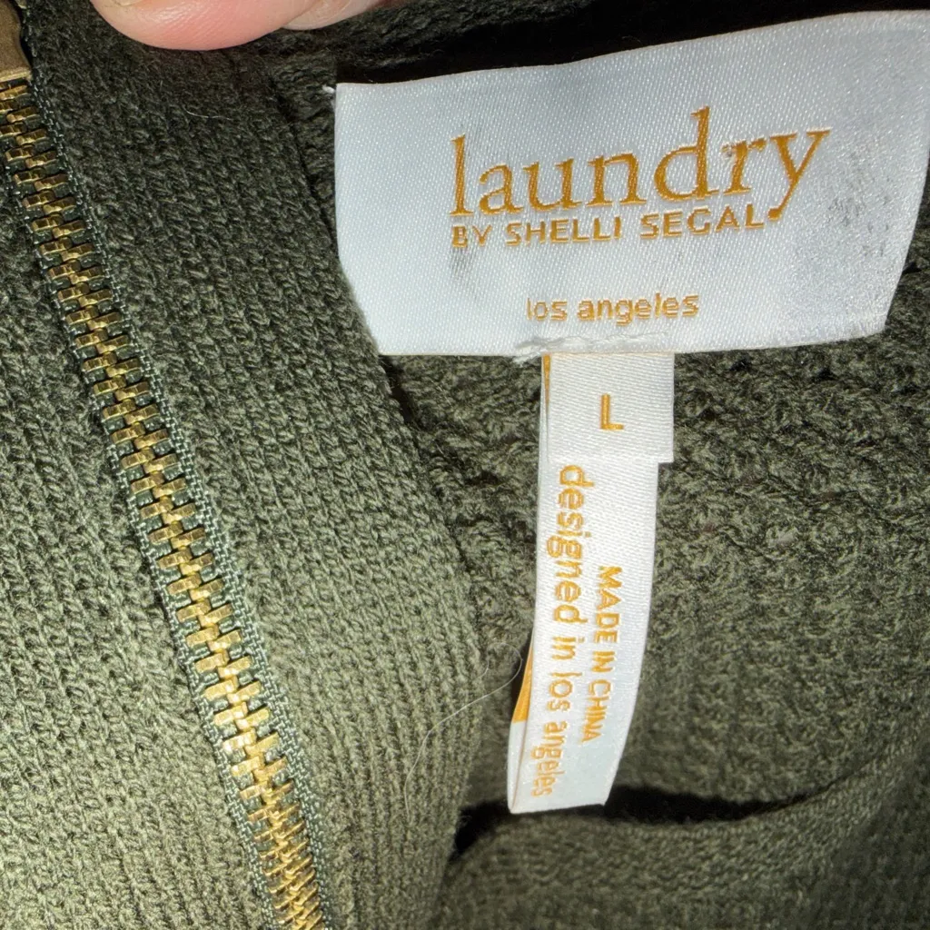 Laundry by Shelli Segal  Olive Knit Dress size large - Image 2