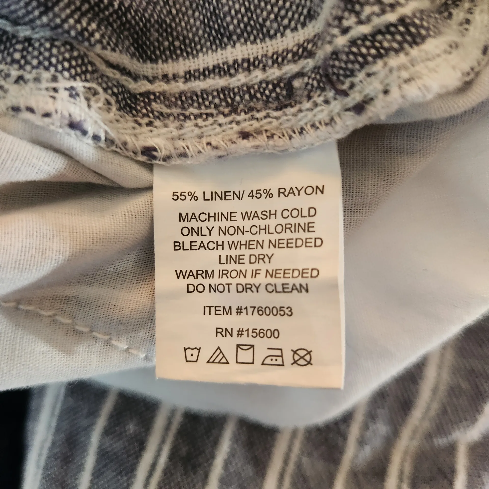 Briggs Blue Striped Linen Blend Pants Sz Large Preppy Blue Stripe Pants - Image 9