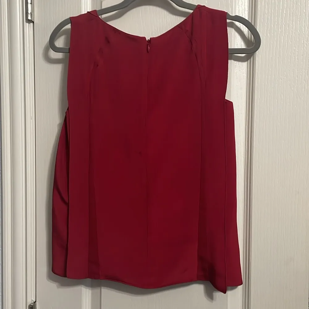 NWT O'2nd Merlot Berry Red Silk Blouse Size 0 - Image 3